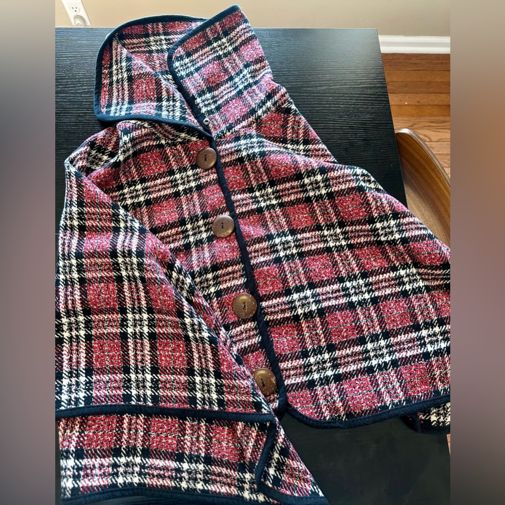 Plaid shrug/poncho